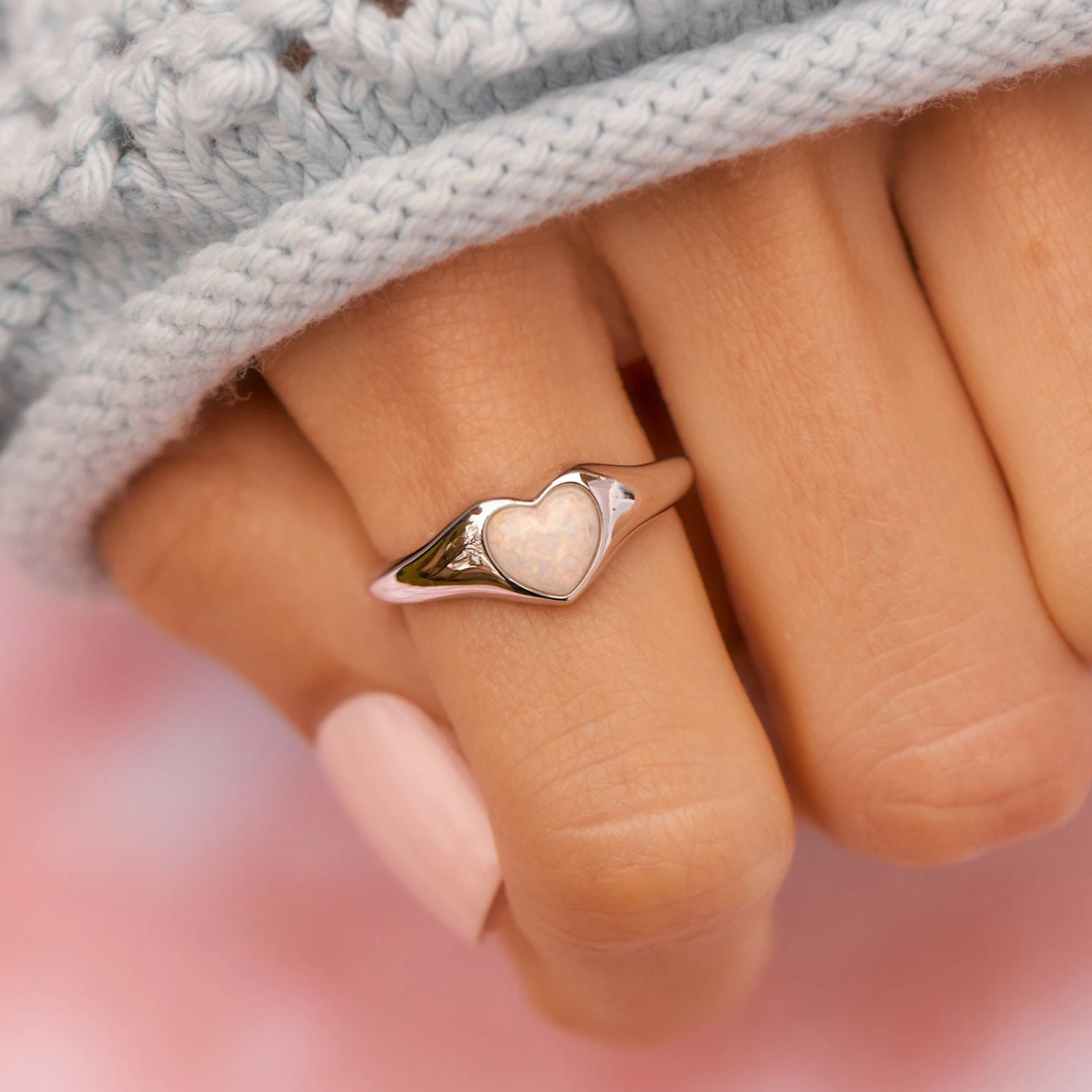 Stone Heart Signet Ring 4 Stone Heart Signet Ring - Image 4