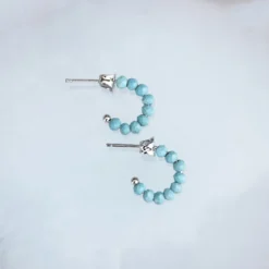 Turquoise Hoop Earrings 7 Turquoise Hoop Earrings -Deals Bijestora Store 082321 PV 3433
