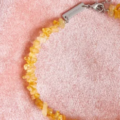 Citrine Gemstone Chip Anklet -Deals Bijestora Store 10BRAK1108CTRNV5
