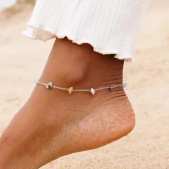 Rainbow Chip Chain Anklet -Deals Bijestora Store 10BRAK1109SILVV5