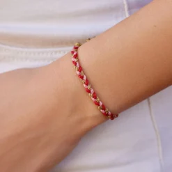 Red Cross XOXO Mixed Mini Braided Bracelet -Deals Bijestora Store 10BRCH1040XOXO 3 min