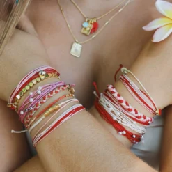 Red Cross XOXO Mixed Mini Braided Bracelet -Deals Bijestora Store 10BRCH1040XOXO 6 min