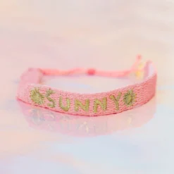 Metallic Sunny Woven Word Bracelet -Deals Bijestora Store 10BRXX1628PINKV5