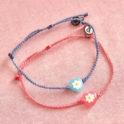 Daisy Heart Bead Charm Bracelet -Deals Bijestora Store 10BRXX1648BLSTV3