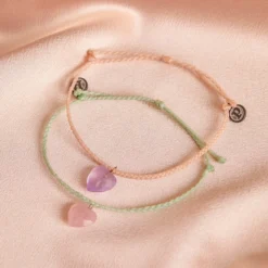 Stone Heart Charm Bracelet -Deals Bijestora Store 10BRXX1651VANLV3