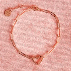 Open Heart Paperclip Chain Bracelet 22 Open Heart Paperclip Chain Bracelet -Deals Bijestora Store 10BRXX1676RGOLV3