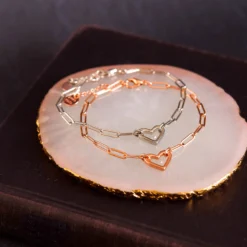 Open Heart Paperclip Chain Bracelet 21 Open Heart Paperclip Chain Bracelet -Deals Bijestora Store 10BRXX1676RGOLV4