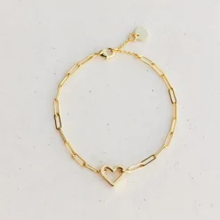 Open Heart Paperclip Chain Bracelet 23 Open Heart Paperclip Chain Bracelet -Deals Bijestora Store 10BRXX1676 GOLDV3 min