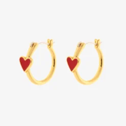 Petite Heart Hoop Earrings