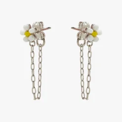 Daisy Seed Bead Chain Wrap Earrings