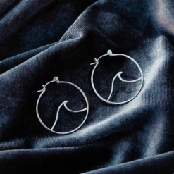 Large Wave Hoop Earrings -Deals Bijestora Store 10JEEA1144SILVV3