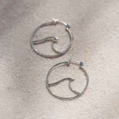 Large Wave Hoop Earrings -Deals Bijestora Store 10JEEA1144SILVV4
