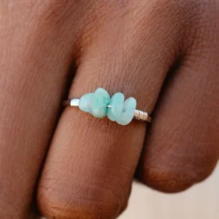 Wire Wrapped Gemstone Ring -Deals Bijestora Store 10JERG1233SILVV4