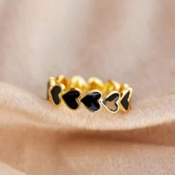 Love Hearts Band Ring -Deals Bijestora Store 10JERG1234 GOLDV3 min