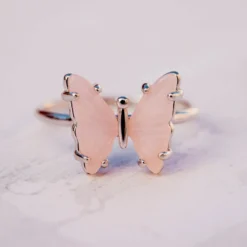 Engraved Stone Butterfly Ring -Deals Bijestora Store 10JERG1242SILVV3