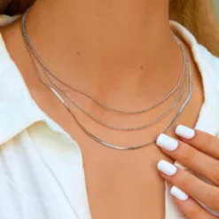 Layered Chain Choker -Deals Bijestora Store 10NKXX1121SILV3