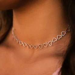 Heart Chain Choker 11 Heart Chain Choker -Deals Bijestora Store 10NKXX1147SILVV2