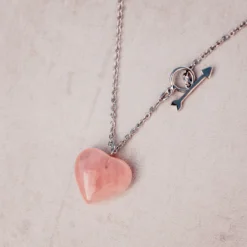 Stone Heart Toggle Necklace -Deals Bijestora Store 10NKXX1160SILVV4