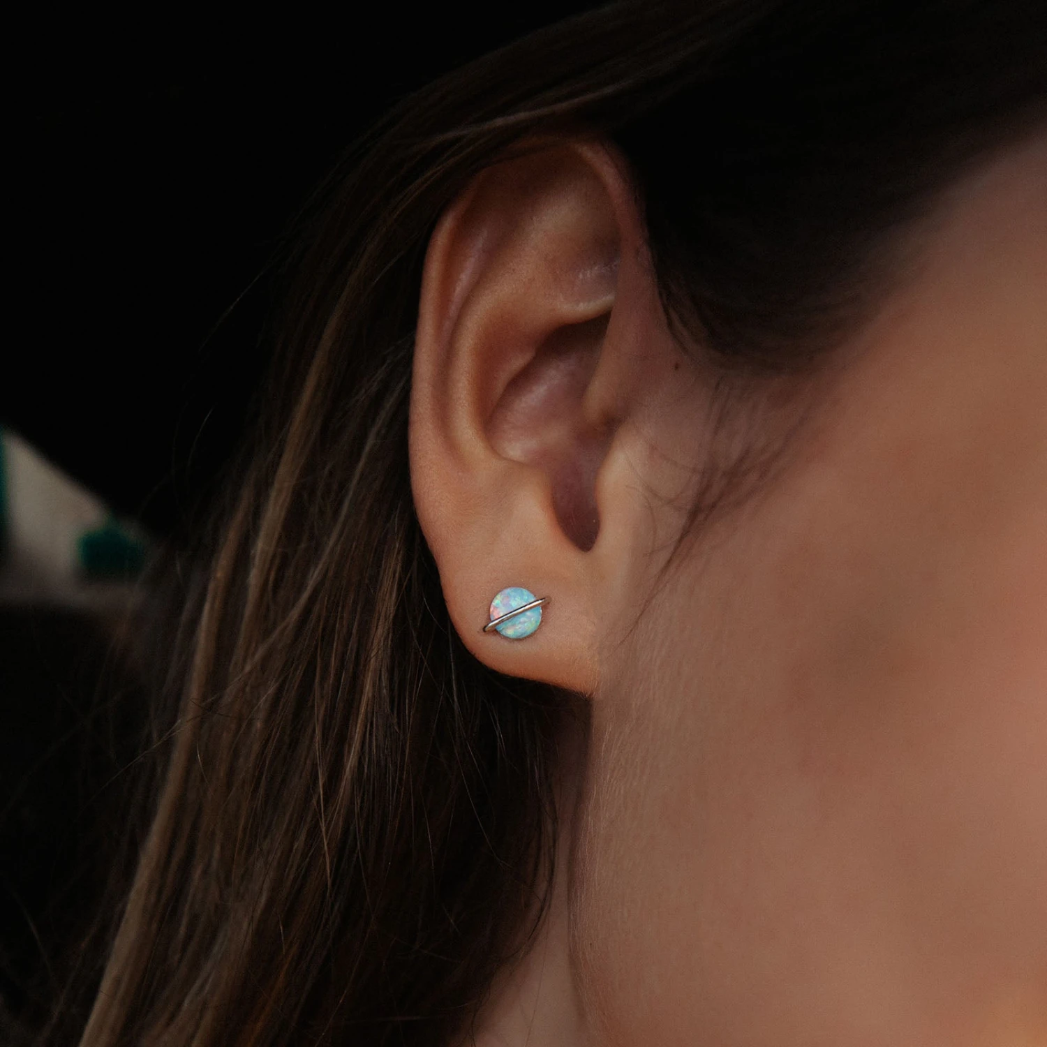 Opal Saturn Stud Earrings 2 Opal Saturn Stud Earrings - Image 2