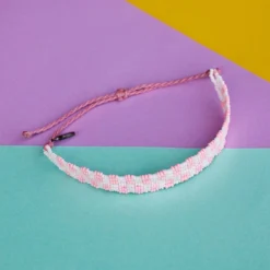 Pink Woven Seed Bead Checkerboard Bracelet 8 Pink Woven Seed Bead Checkerboard Bracelet -Deals Bijestora Store 36239 PIWHV5 min