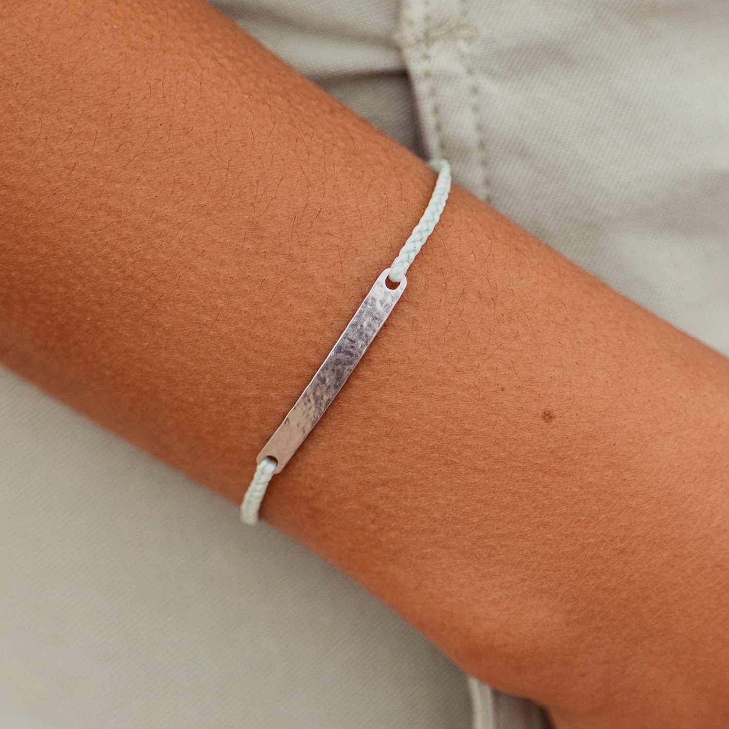 Hammered Bar Charm Bracelet 2 Hammered Bar Charm Bracelet - Image 2