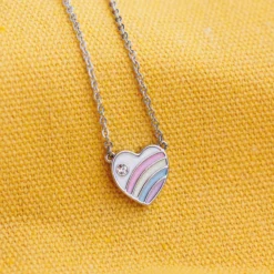 Pastel Vintage Heart Necklace -Deals Bijestora Store 36281SILVV4