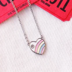Pastel Vintage Heart Necklace -Deals Bijestora Store 36281SILVV6