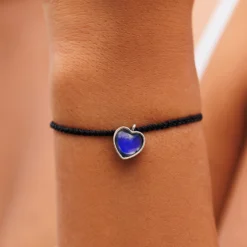 Heart Mood Charm Bracelet -Deals Bijestora Store 36287BLCKV4