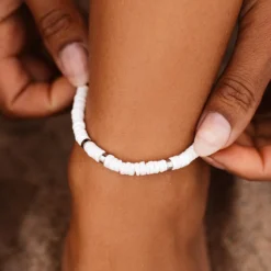 Puka Shell Stretch Anklet -Deals Bijestora Store 36331SILVV4