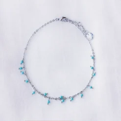 Floating Gemstone Anklet -Deals Bijestora Store 36334SILVV3