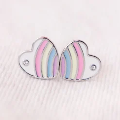Pastel Vintage Heart Stud Earrings -Deals Bijestora Store 36348SILVV5