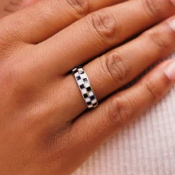 Checkerboard Ring 17 Checkerboard Ring -Deals Bijestora Store 36390SILVV2