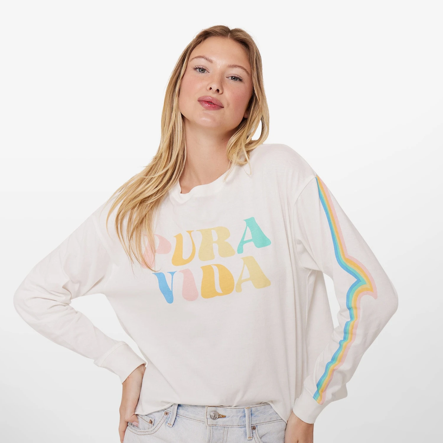 Rainbow Wave Long Sleeve Boxy Tee 5 Rainbow Wave Long Sleeve Boxy Tee - Image 5