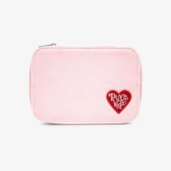 Large Pink Velvet Jewelry Case