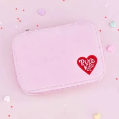 Large Pink Velvet Jewelry Case -Deals Bijestora Store 36836PIVE 5