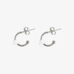 Pearlized Star Bead Hoop Earrings