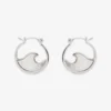 Mother Of Pearl Mini Wave Hoop Earrings