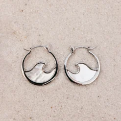Mother Of Pearl Mini Wave Hoop Earrings 10 Mother Of Pearl Mini Wave Hoop Earrings -Deals Bijestora Store 36944 SILVV3