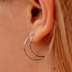 Crescent Hoop Earrings -Deals Bijestora Store 36975 SILVV2
