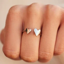 Two Hearts Open Ring 17 Two Hearts Open Ring -Deals Bijestora Store 37574 SILVV2 min