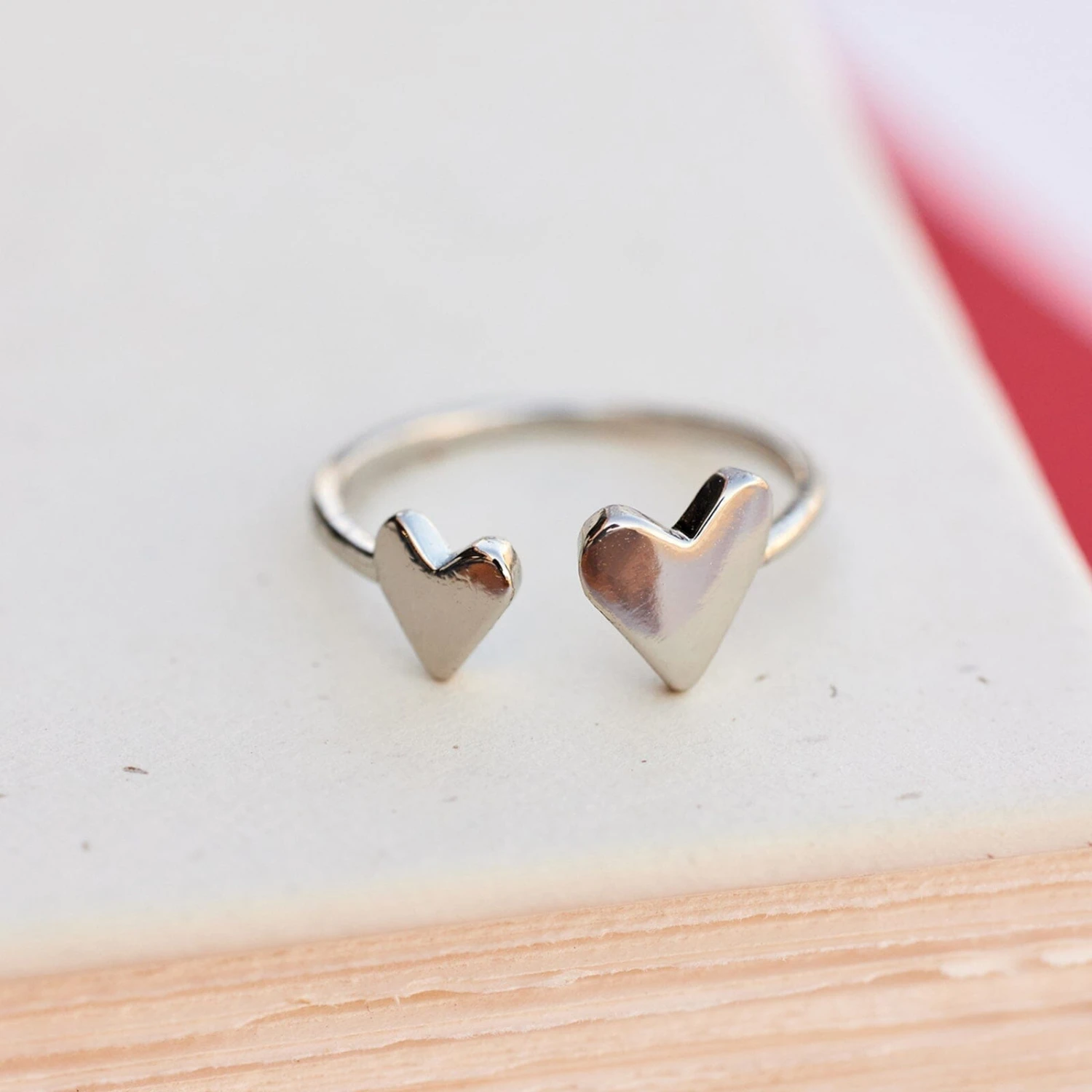 Two Hearts Open Ring 12 Two Hearts Open Ring - Image 12