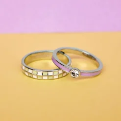 Checkerboard Ring Set -Deals Bijestora Store 37582 SILVV5 min