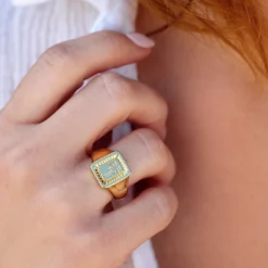 Palm Burst Signet Ring -Deals Bijestora Store 37608 GOLDV4 min