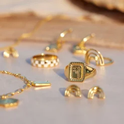 Palm Burst Signet Ring -Deals Bijestora Store 37608 GOLDV8 min