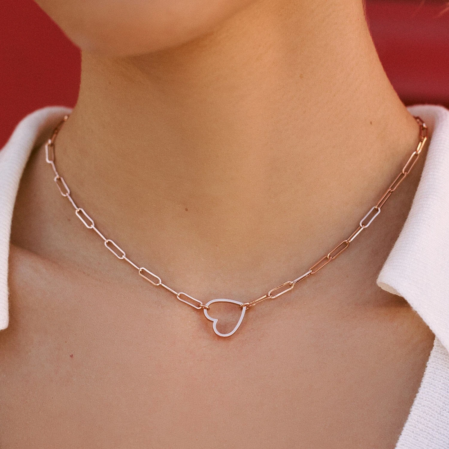 Floating Heart Paperclip Chain Choker 4 Floating Heart Paperclip Chain Choker - Image 4