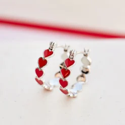Love Hearts Hoop Earrings -Deals Bijestora Store 37631 SILVV3 min