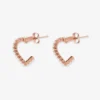 Pavé Pearl Heart Hoop Earrings