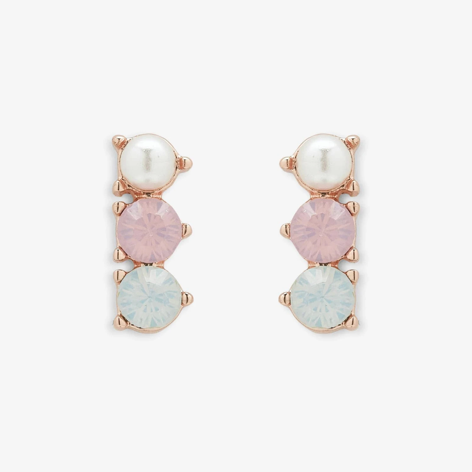 3 Stone Drop Stud Earrings 1 3 Stone Drop Stud Earrings