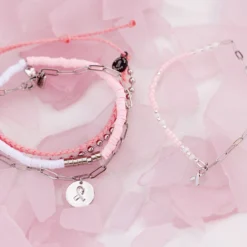 Boarding 4 Breast Cancer Half N Half Bracelet -Deals Bijestora Store 38096 SILVV7