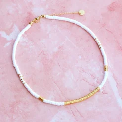 Gold & White Pisa Choker -Deals Bijestora Store 38359 GOLDV5